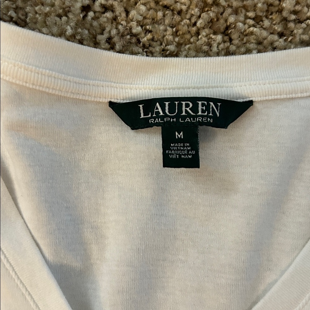 Ralph Lauren Women's White V-Neck Top - Picture 2 of 2